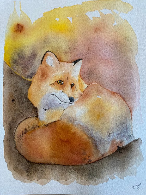 Foxy. Watercolour painting