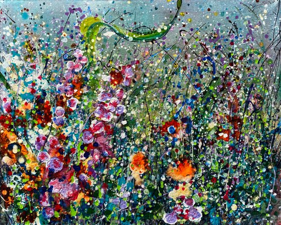 Flowers in Grasslands Original Painting