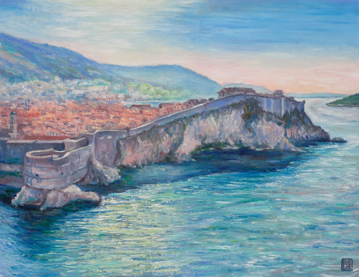 Impressionistic Landscape Oil Painting By Liudmila Pisliakova, 18 X 14", Game Of Light, Original Artwork