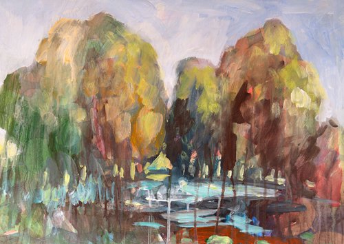 Autumn Pond by Elizabeth Anne Fox