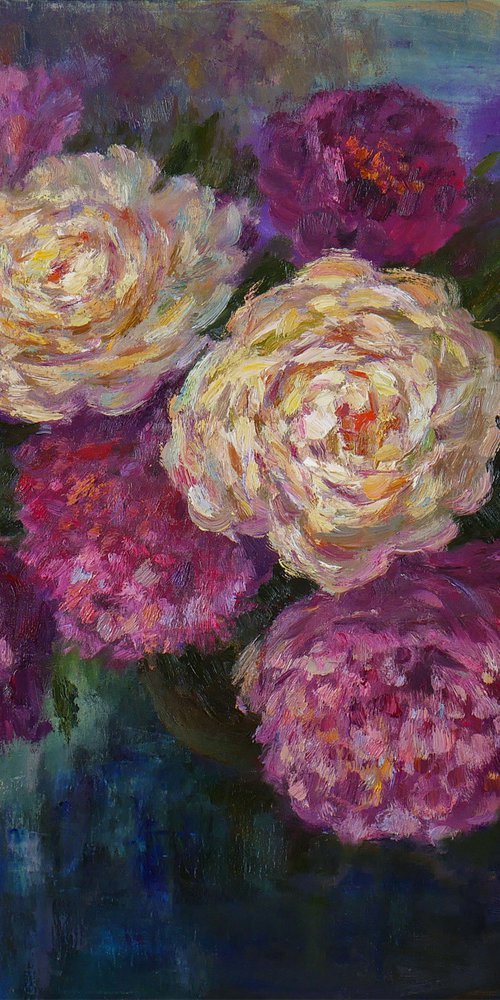 Lush Bouquet Of Peonies painting by Nikolay Dmitriev