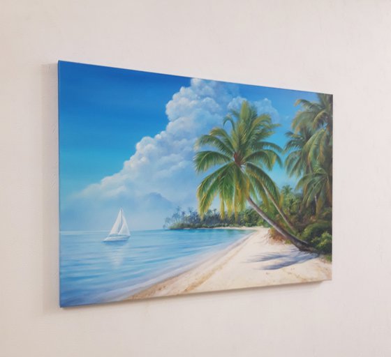 "On the way to a dream", tropical seascape painting