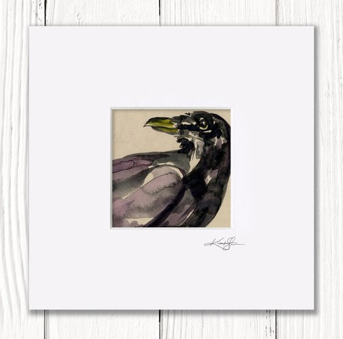 Crow Sketch 4 - Watercolor Painting by Kathy Morton Stanion by Kathy Morton Stanion