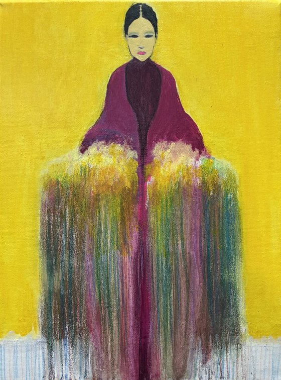 Girl with Yellow Flowerscape