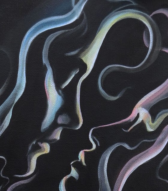 ' Kiss ' - couple in love, smoke art