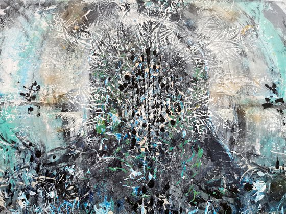 Abstract angel oneiric huge XXL painting by O KLOSKA