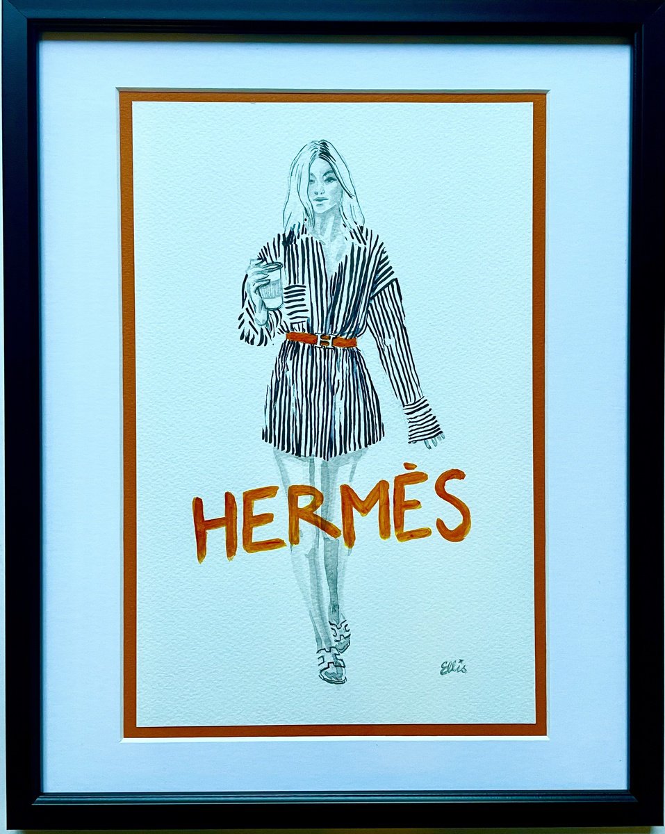 Hermes - Original fashion illustration by ellisartworks