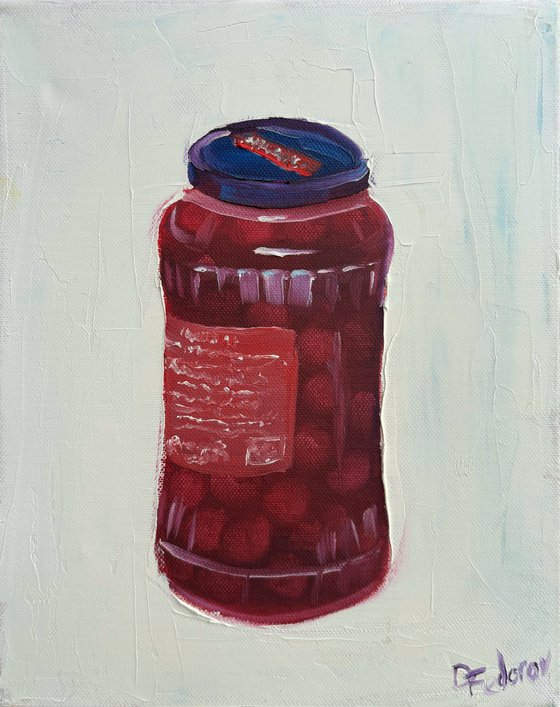 Cherries in a glass jar