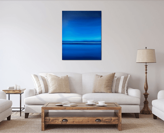 Night lake in Ukraine - Blue abstract