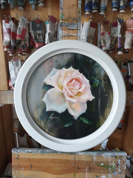 "Morning rose."  rose flower  liGHt original painting  GIFT (2020)