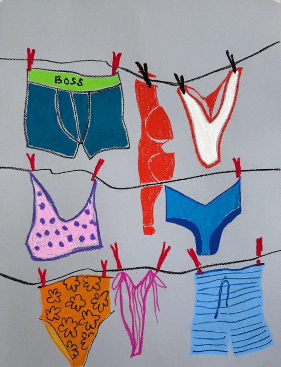 Playful Underwear Illustration