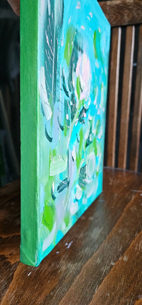 Abstract rose of heart is loosing its time