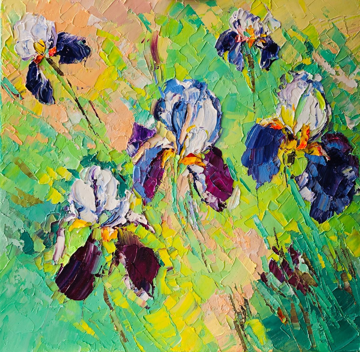 Abstract Botanical Oil Painting By Svitlana Andriichenko, 16 X 16", We Are Absolutely Not Alone, Original Artwork