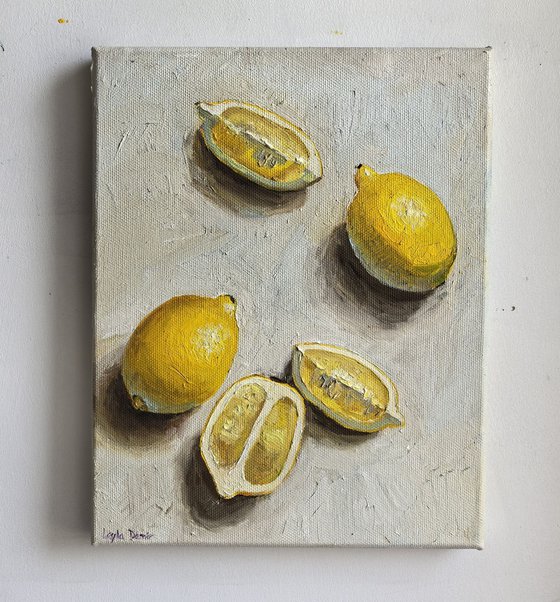 Lemons on white
