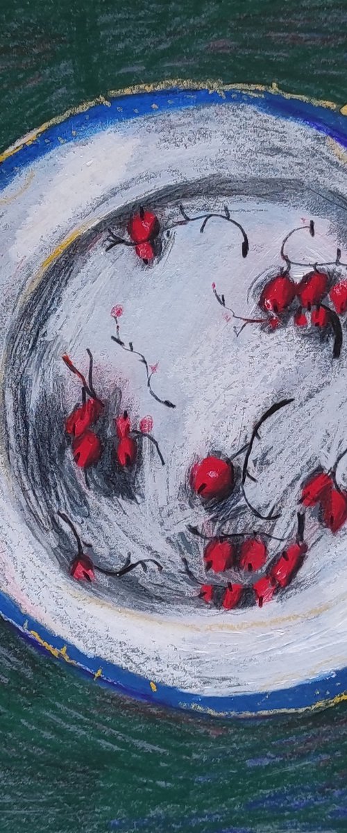 red currants on the plate by Natasha Voronchikhina