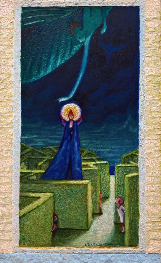 THE BLUE GUARDIAN ANGEL - ( 31,5 x 18,5 cm - INTEGRATED FRAME )