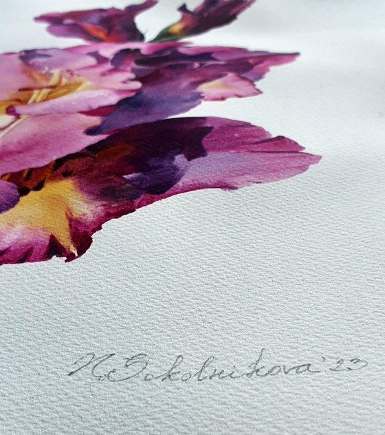 Watercolor floral tender soul