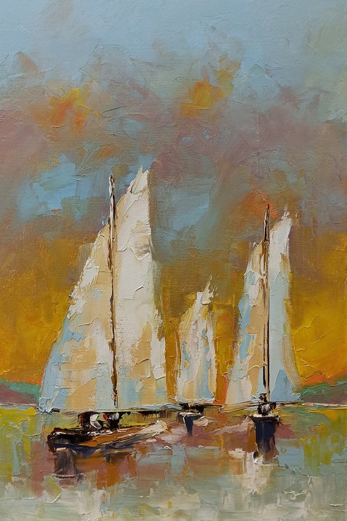 Sailboat race on the Adriatic Sea by Marinko Šaric