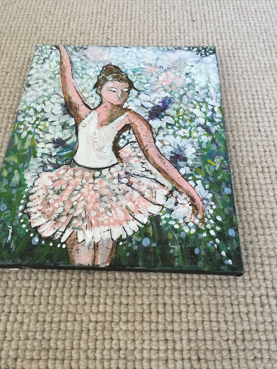 Ballet Series IV Ballet Dancer Dancing Ballerina Acrylic Painting on Canvas 21x25cm Small Paintings Original Art Home Decor Gift Ideas Free Shipping Worldwide Buy Art Online