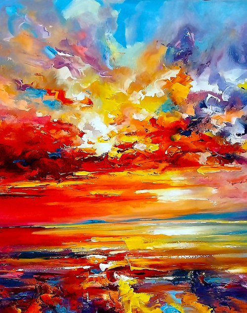 Abstract morning seascape by Andrej  Ostapchuk