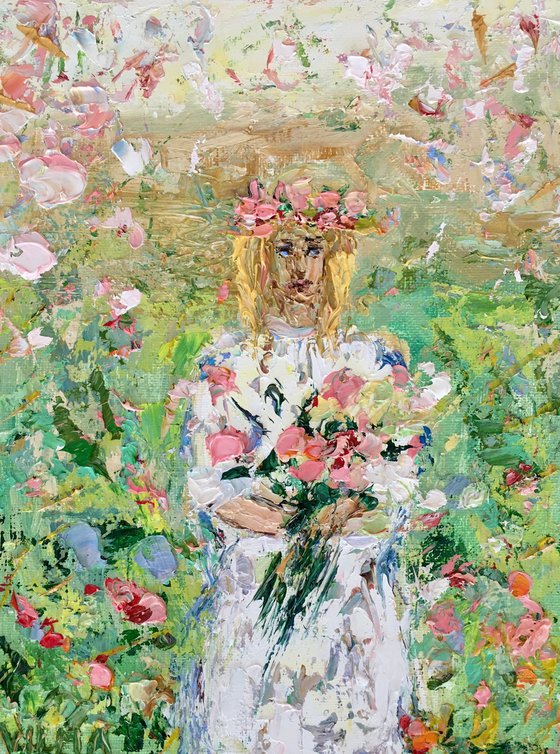 Girl with flowers