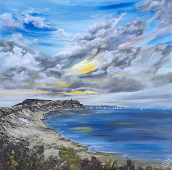 Hengistbury Head on a large square canvas