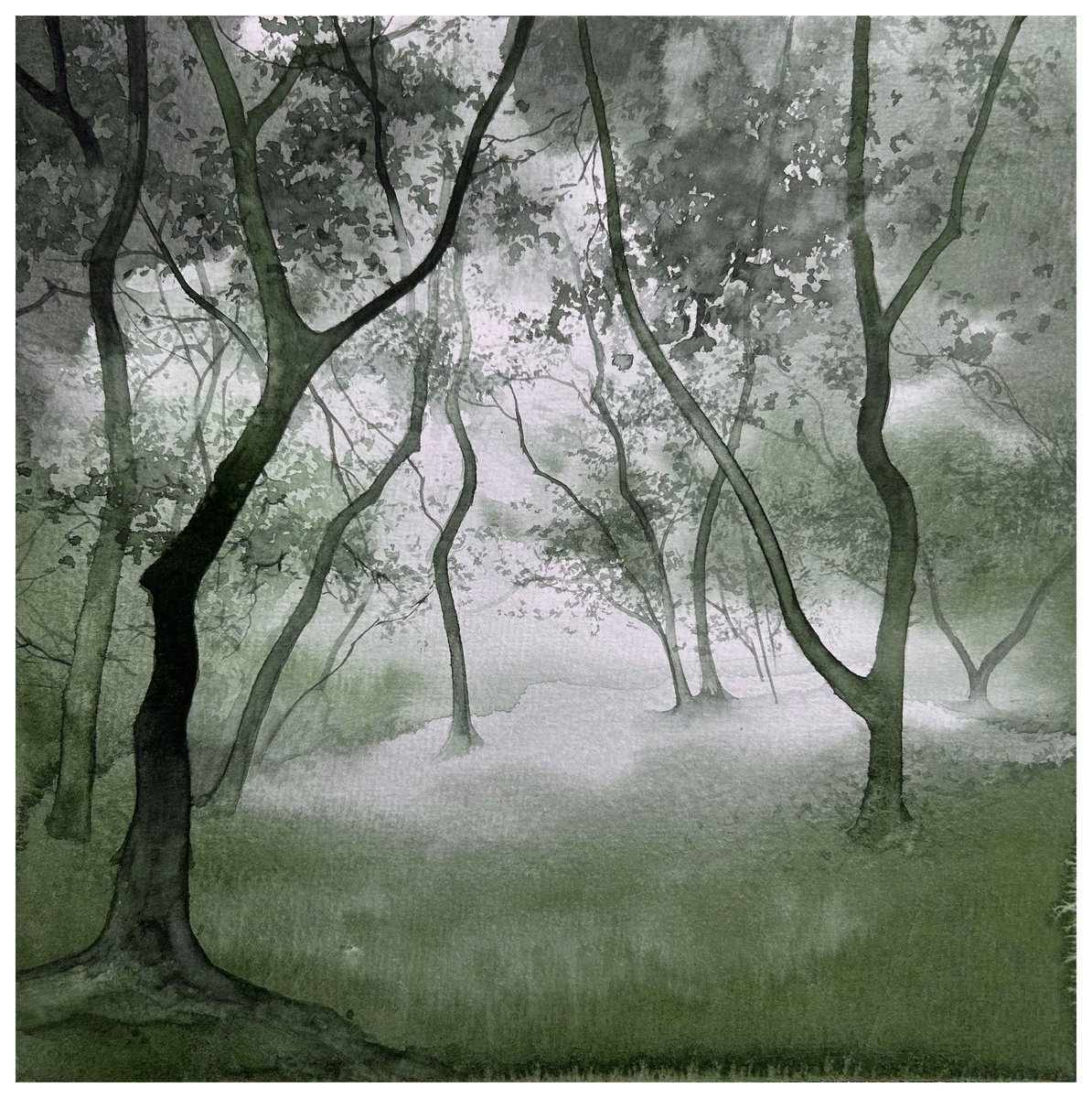 Impressionistic Landscape Watercolour By Nazar Grunyka, 10 X 10", Landscape, Original Artwork