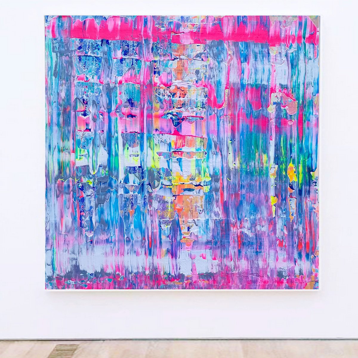 Organic Abstract Acrylic Painting By Super Pop Boy, 39 X 39", Fancy, Original Artwork