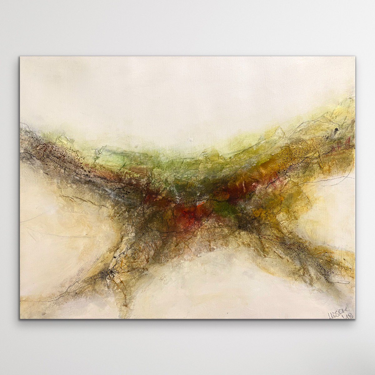 Landscape I 50 x 40 cm I abstract natural landscape I structured painting by Kirsten Schankweiler