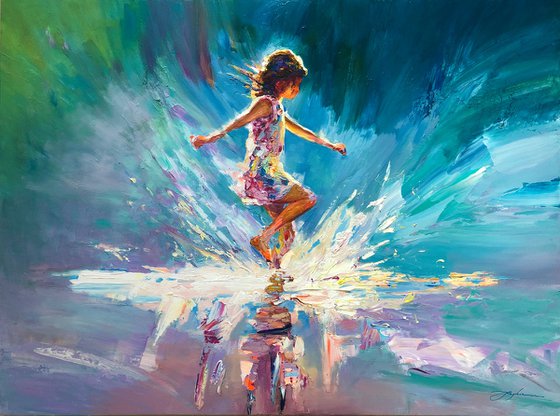 Running on Water| Impressionist Figurative