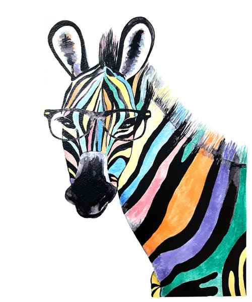 Rainbow Zebra by Luba Ostroushko