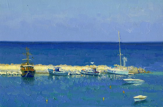 Yachts in the port of Bali