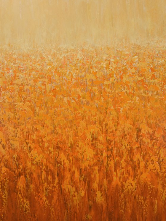 Orange Blooms - Textured Nature Abstract