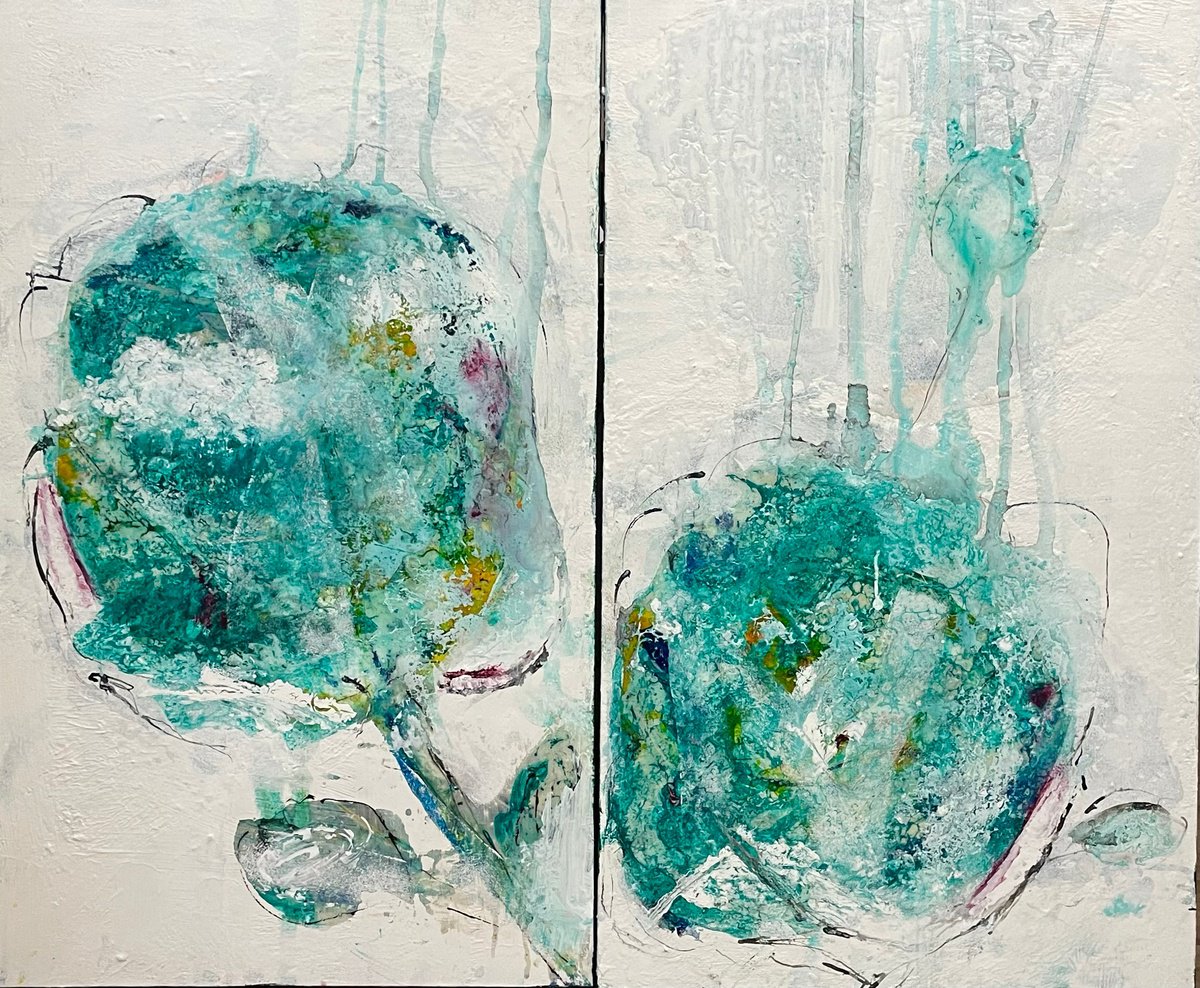 Expressive Botanical Acrylic Painting By Giusy Lauriola, 47 X 39, Svanire N.7, Original Artwork