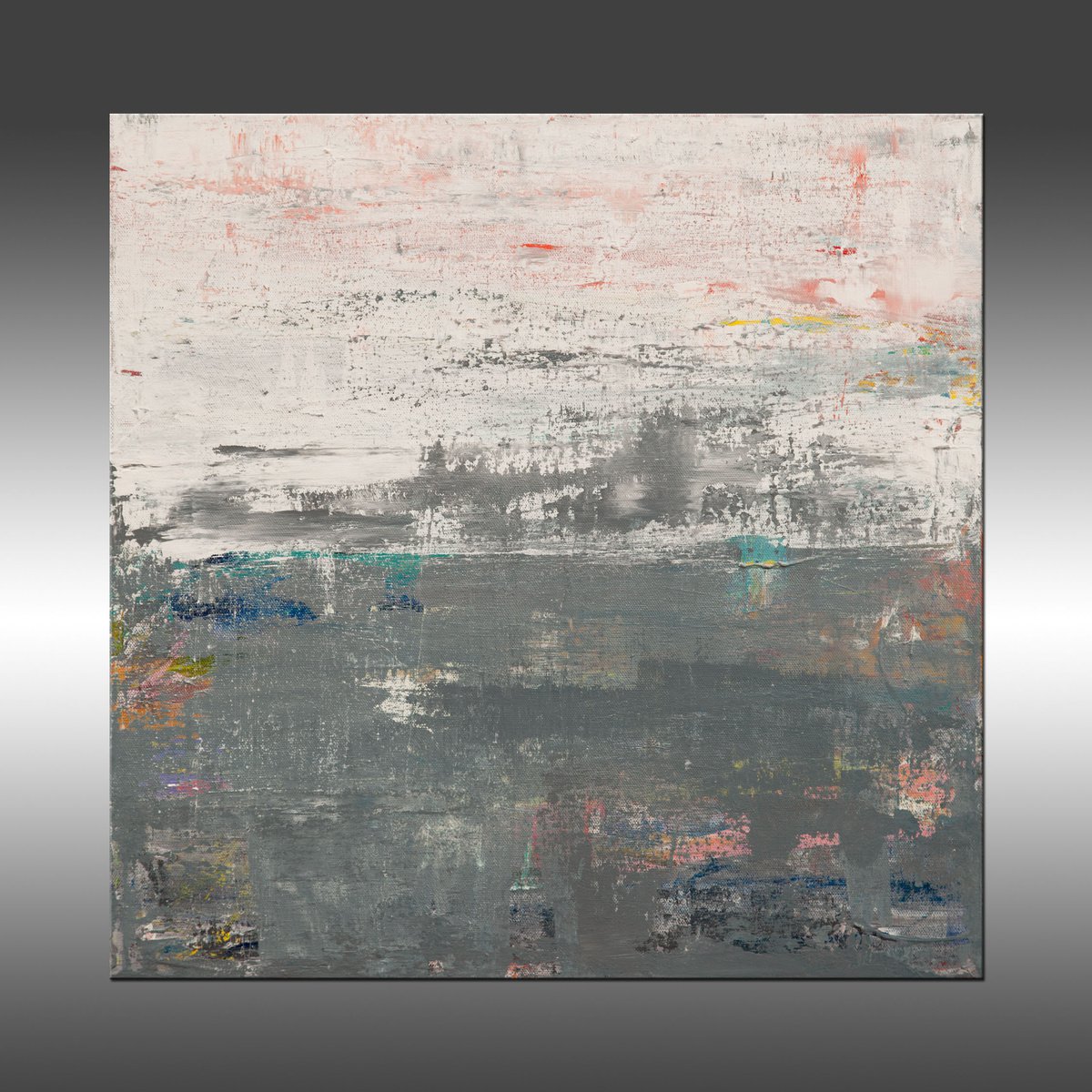 Abstract Acrylic Painting By Hilary Winfield, 20 X 20, Modern Industrial 46, Original Artwork