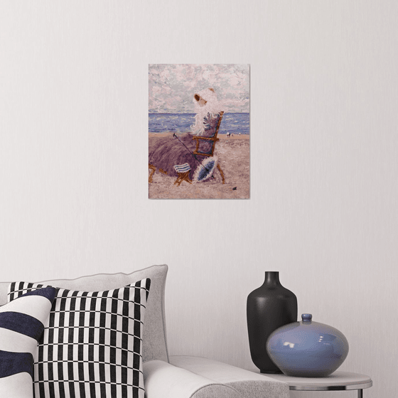 The woman on the seashore../free shipping in USA