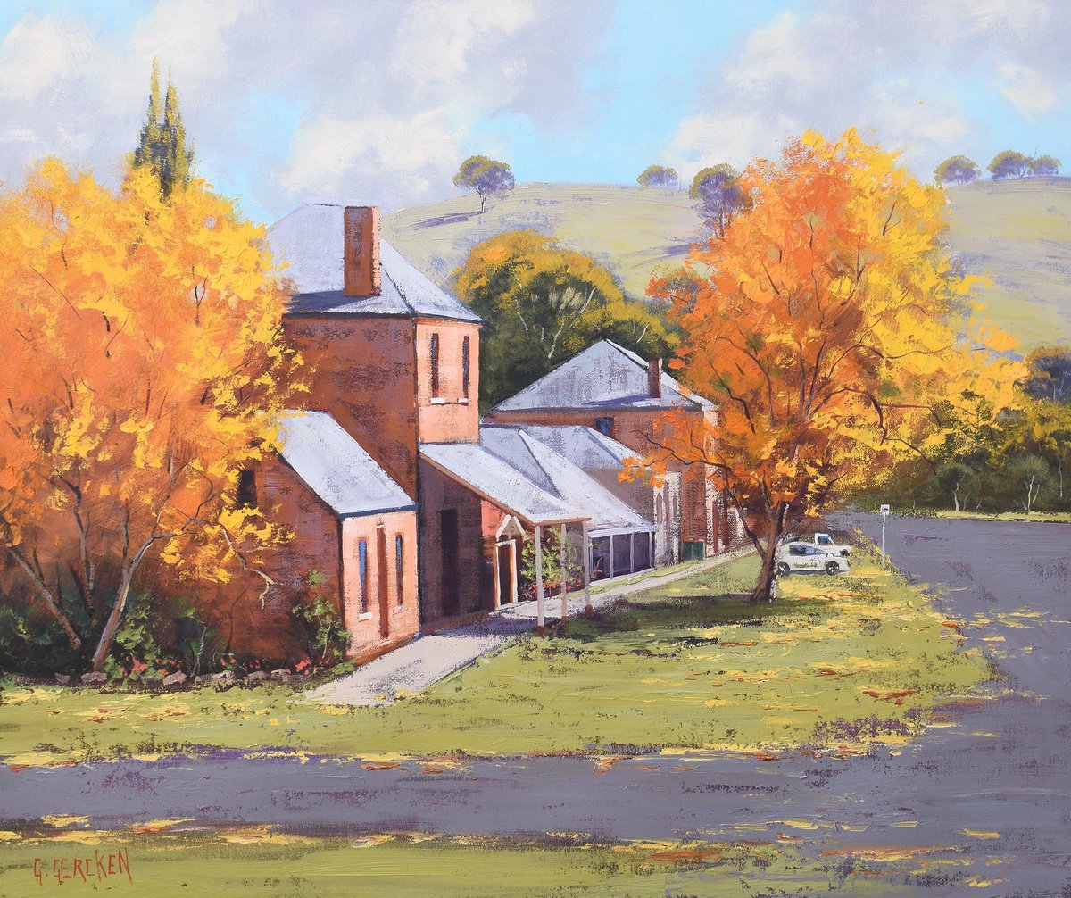 Impressionistic Landscape Oil Painting By Graham Gercken, 26 X 22, Autumn Colours Carcoar, Original Artwork