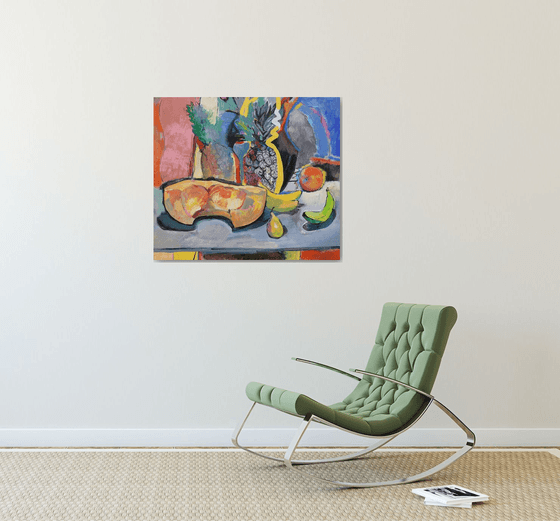 Still Life with Pumpkin and Pineapple