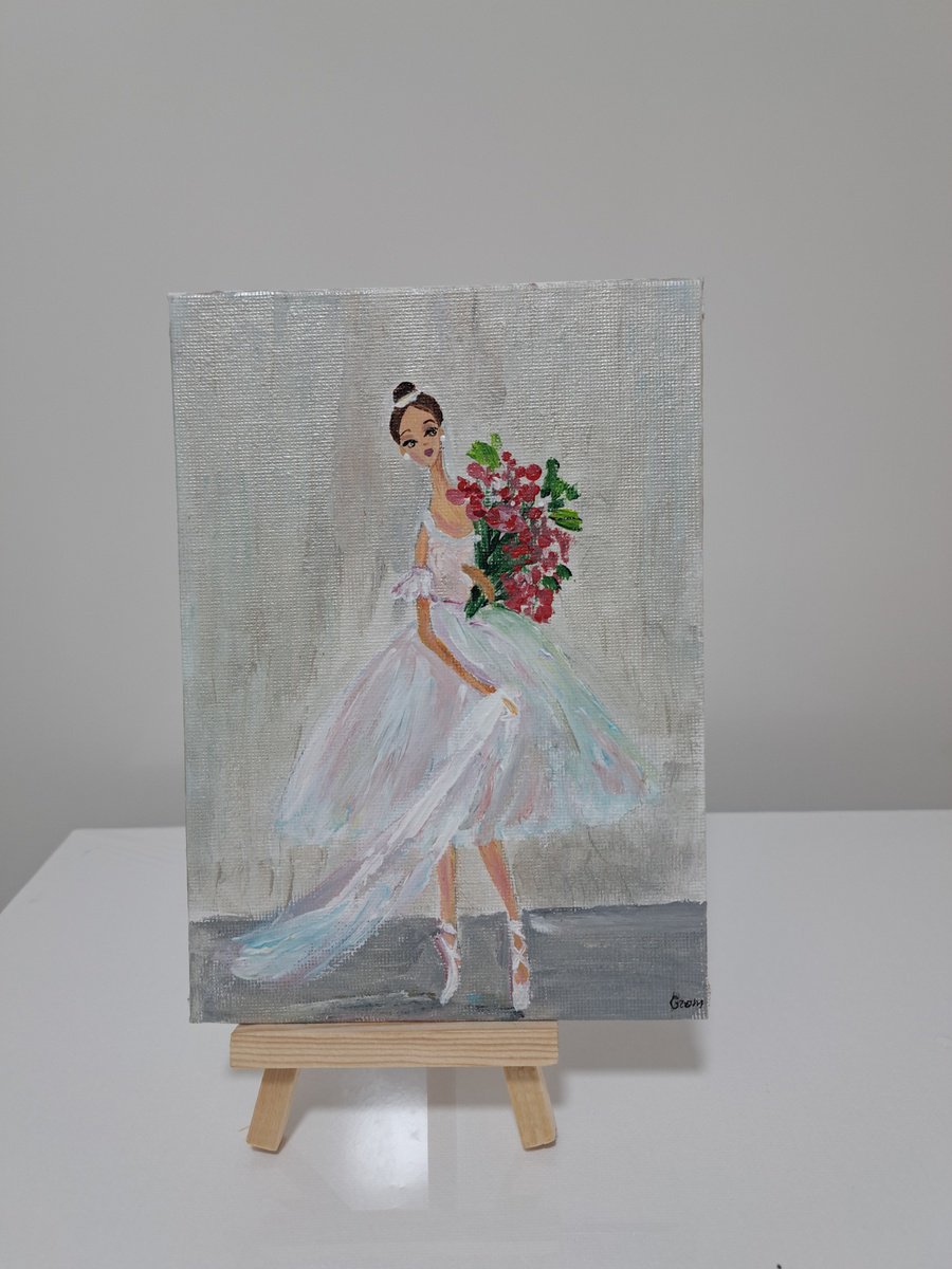 Ballerina mini painting by Oksana Fedorova