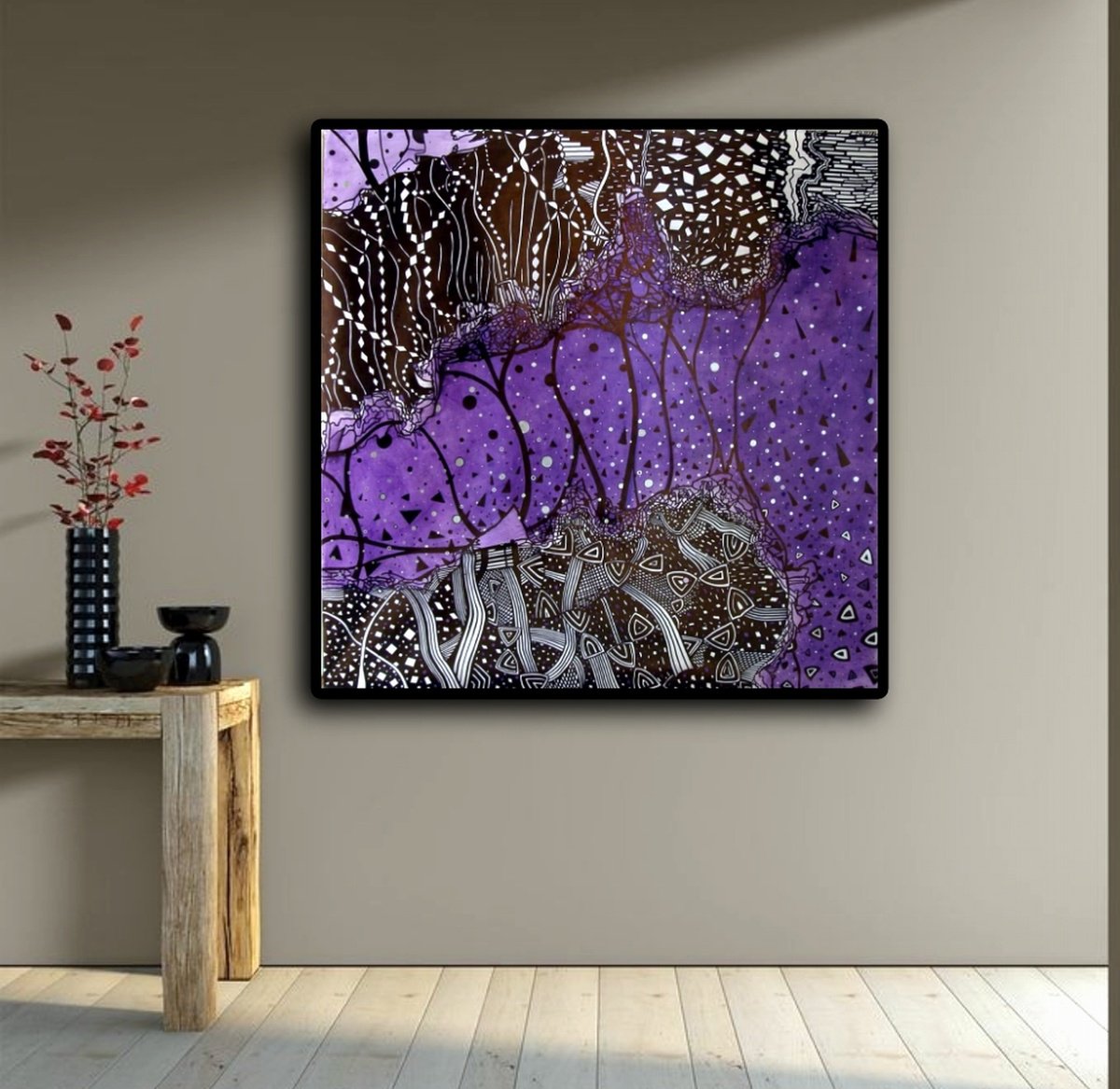 Abstract Painting By Riccardo Ticco Capparella, 64 X 65", The Crystal Ship, Original Artwork