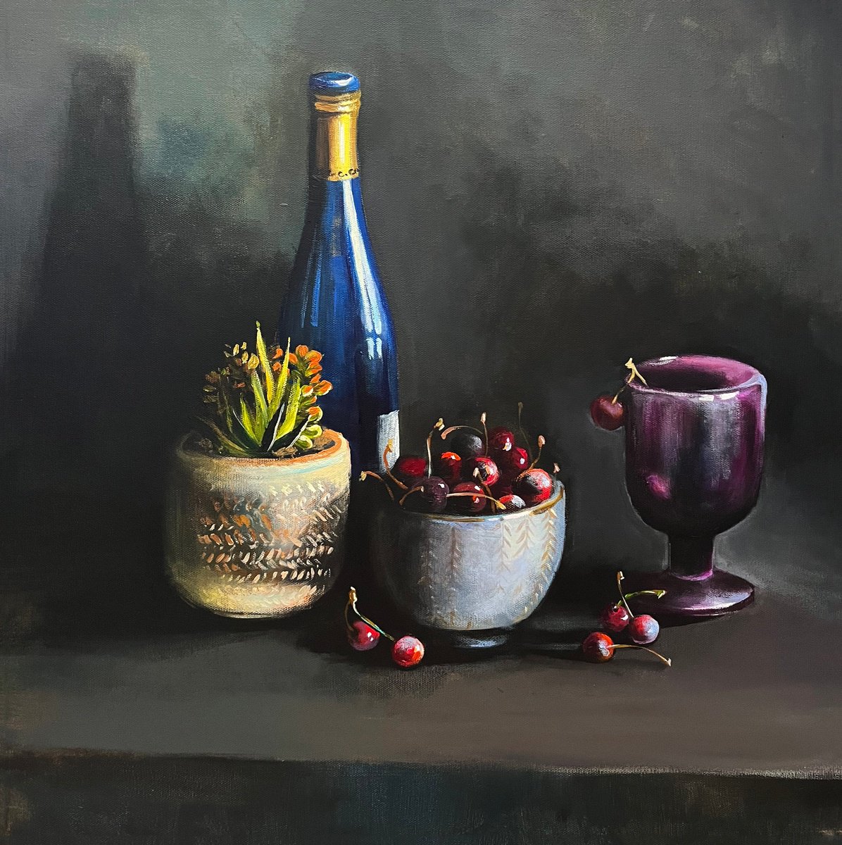 Still Life With Sherries By Maria Kireev, 20 X 20, Artwork For Sale On Artfinder