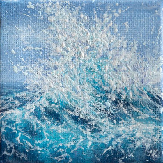 Miniature blue ocean wave