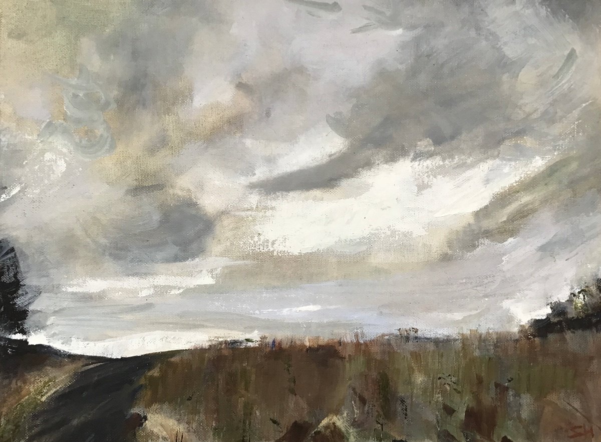 Organic Landscape Oil Painting By Sandra Haney, 16 X 12", Up To The Plateau., Original Artwork