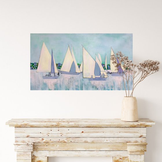 SAILING BOATS  / 130 X 70 X 0.1 cm