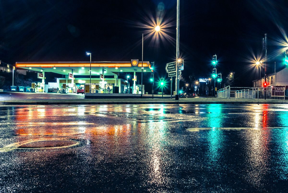 Trafalgar roundabout garage at 1.00am Photograph by Paul Nash Artfinder