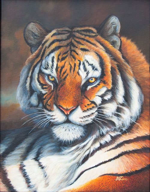 Tiger portrait by Norma Beatriz Zaro
