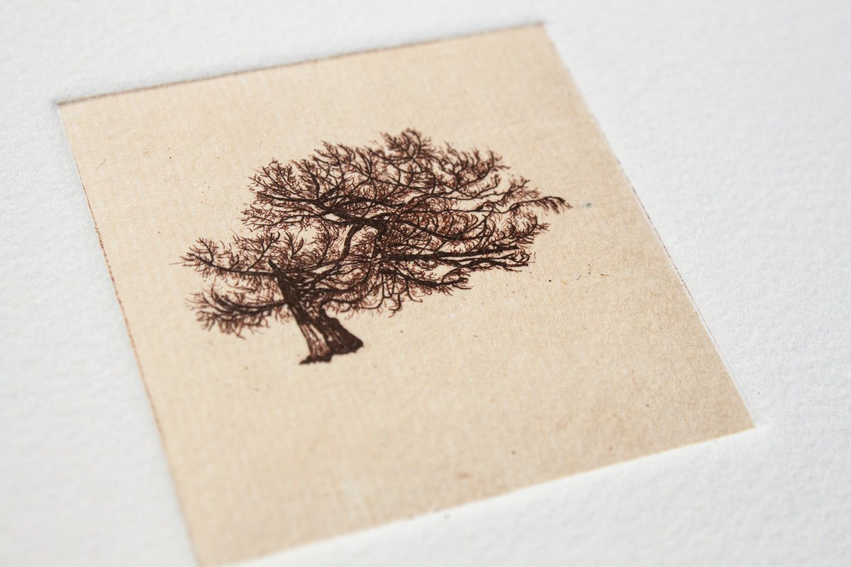 Impressionistic Landscape Etchings & Engravings By Rung Tsu Chang, 5 X 5", - Un Petit Paysage - ? #45 & #48, Original Artwork