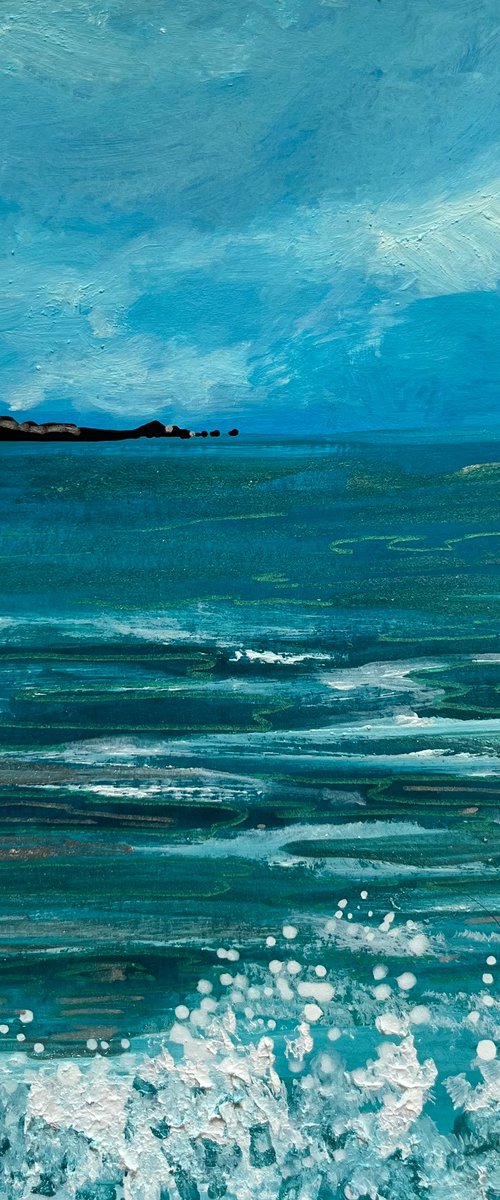 Abstract seascape (blues) by Karen Elaine  Evans