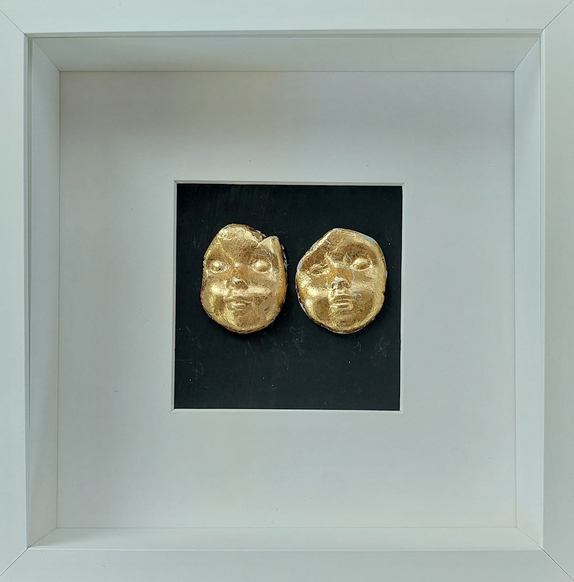 Clay Sculpture , Golden Baby Face By Els Driesen, 11 X 11, Artwork For Sale On Artfinder