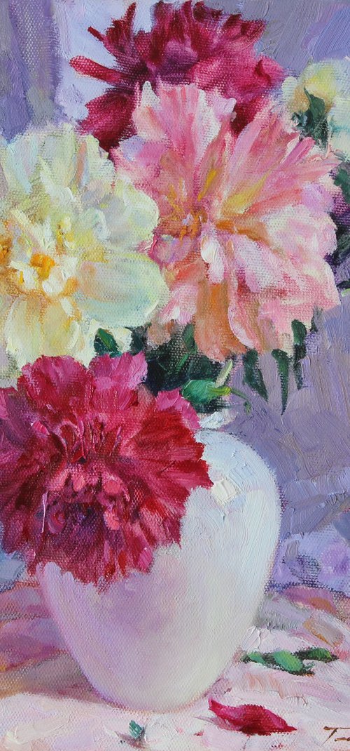 Still life with peonies by Volodymyr Tarabanov